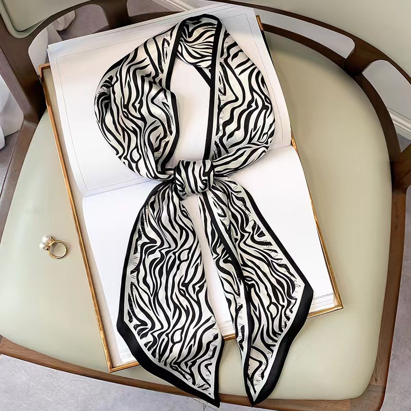 Luxury Bags China - Luksusowa jedwabna apaszka damska w zebrę,